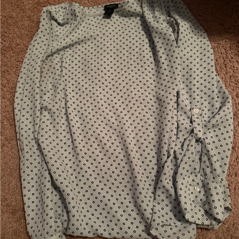 Worthington Blue Polka Dot Blouse